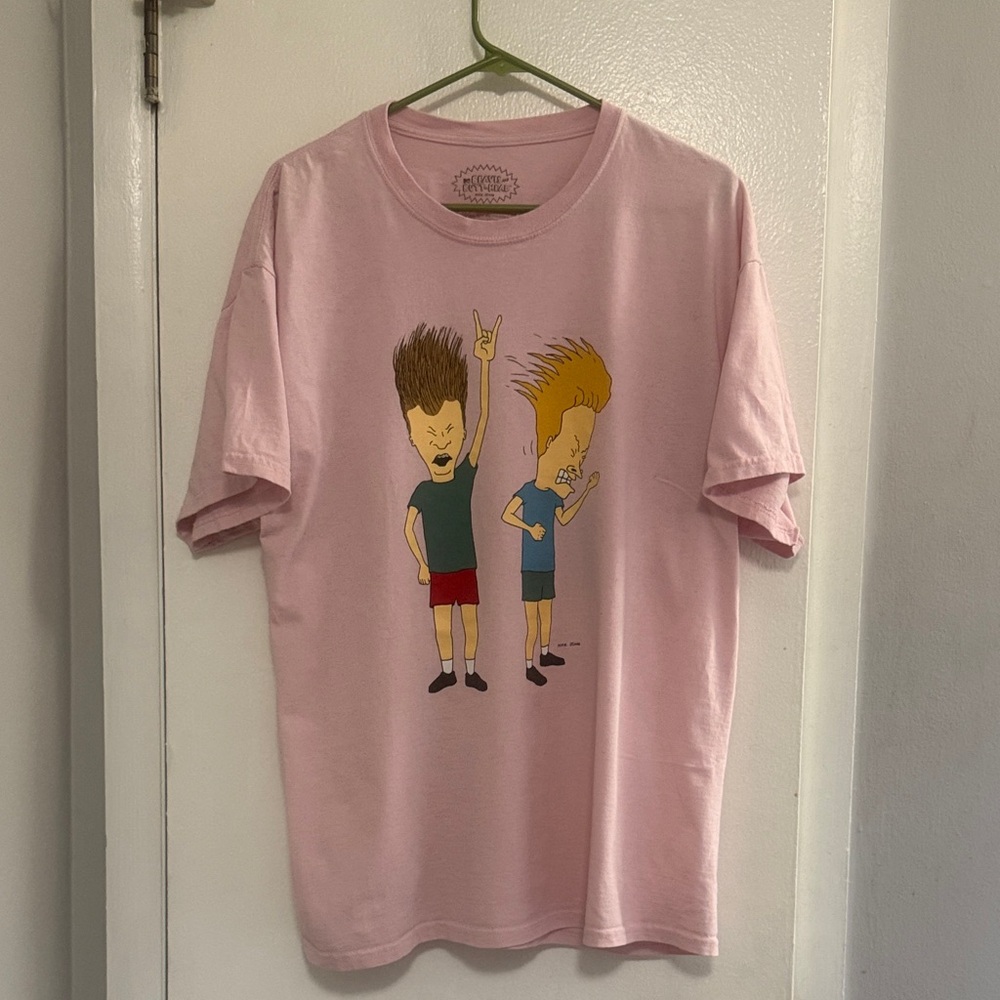 Pink Graphic Beavis and Butt-Head Men’sT-Shirt